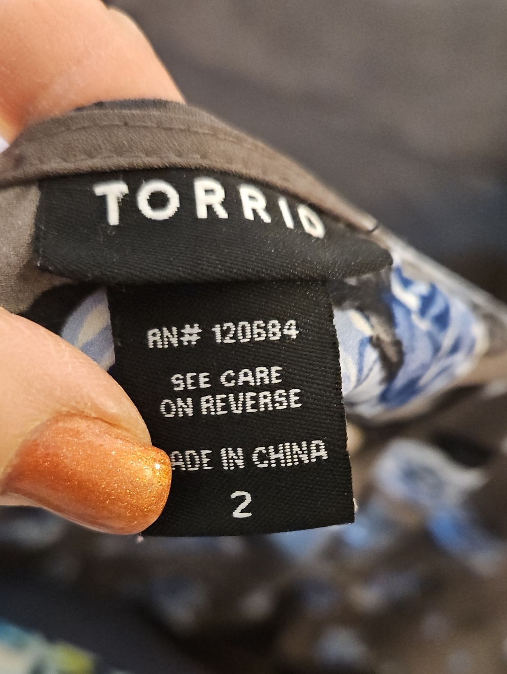 torrid Gray High Low Tank with Blue Rose Print - Picture 6 of 7